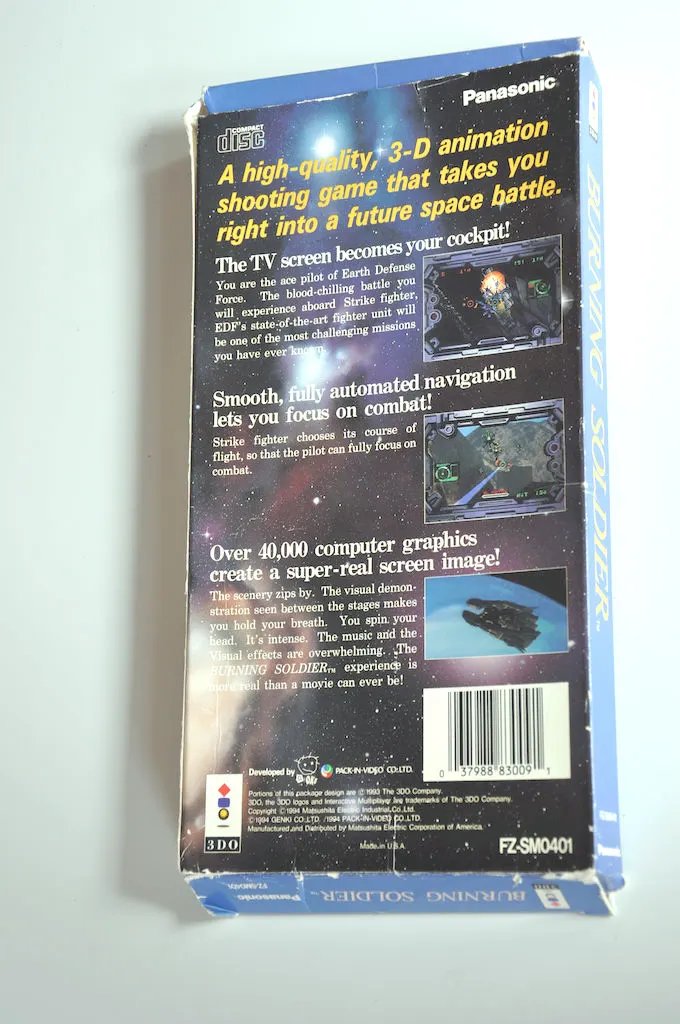 Game | 3DO | Burning Soldier Physical Video Games Game Panasonic