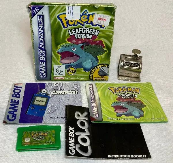 Game | Nintendo Game Boy Advance GBA | Pokemon Leaf Green Physical Video Games Game Nintendo