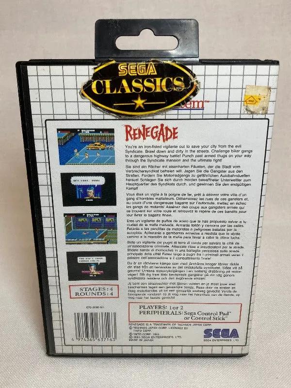 Game | Sega Master System | Renegade Physical Video Games Game Sega