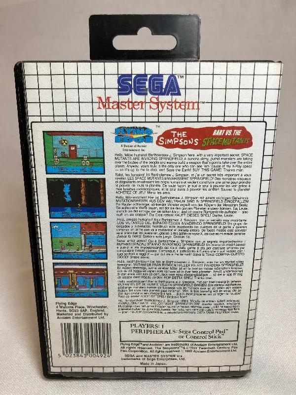 Game | Sega Master System | The Simpsons Bart Vs The Space Mutants Physical Video Games Game Sega