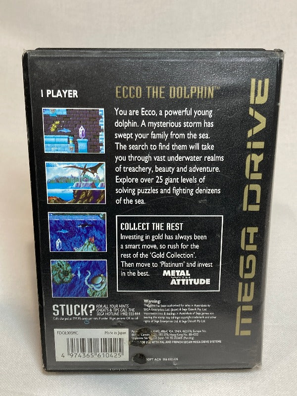 Game | Sega Mega Drive | Ecco the Dolphin (Gold)