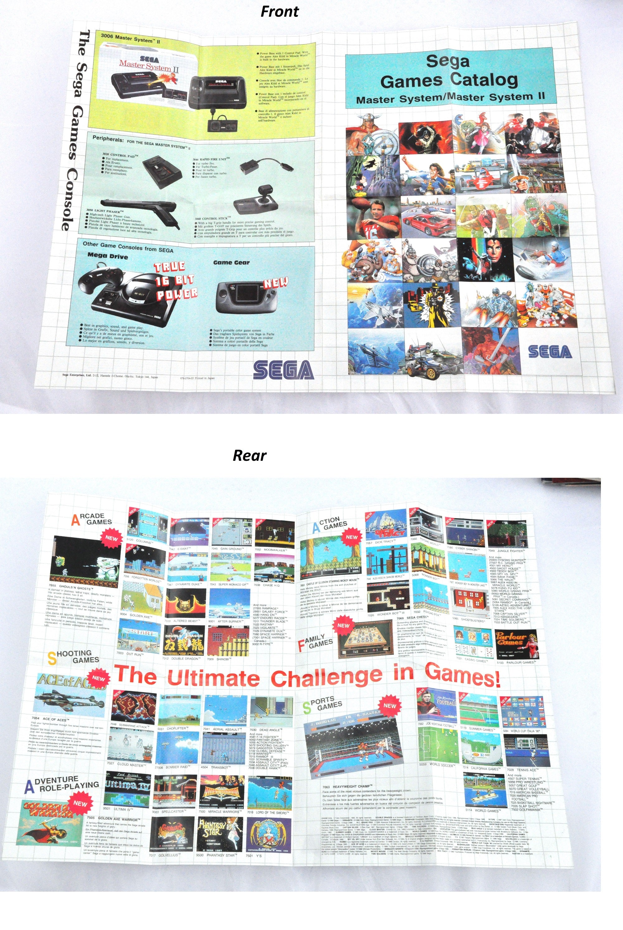 Manual | Sega Master System | Replacement Instruction Manuals Book