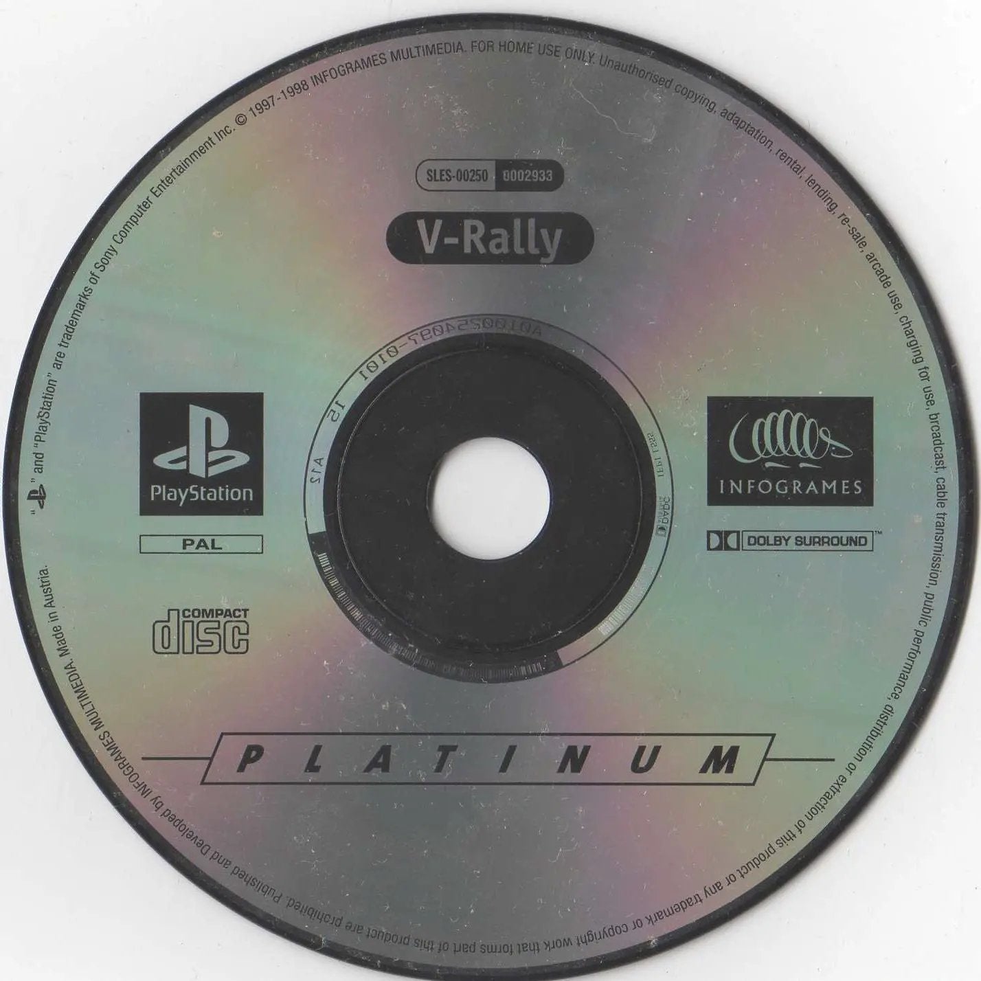 Game | Sony PlayStation PS1 | V-Rally (Platinum) Physical Video Games Game Sony