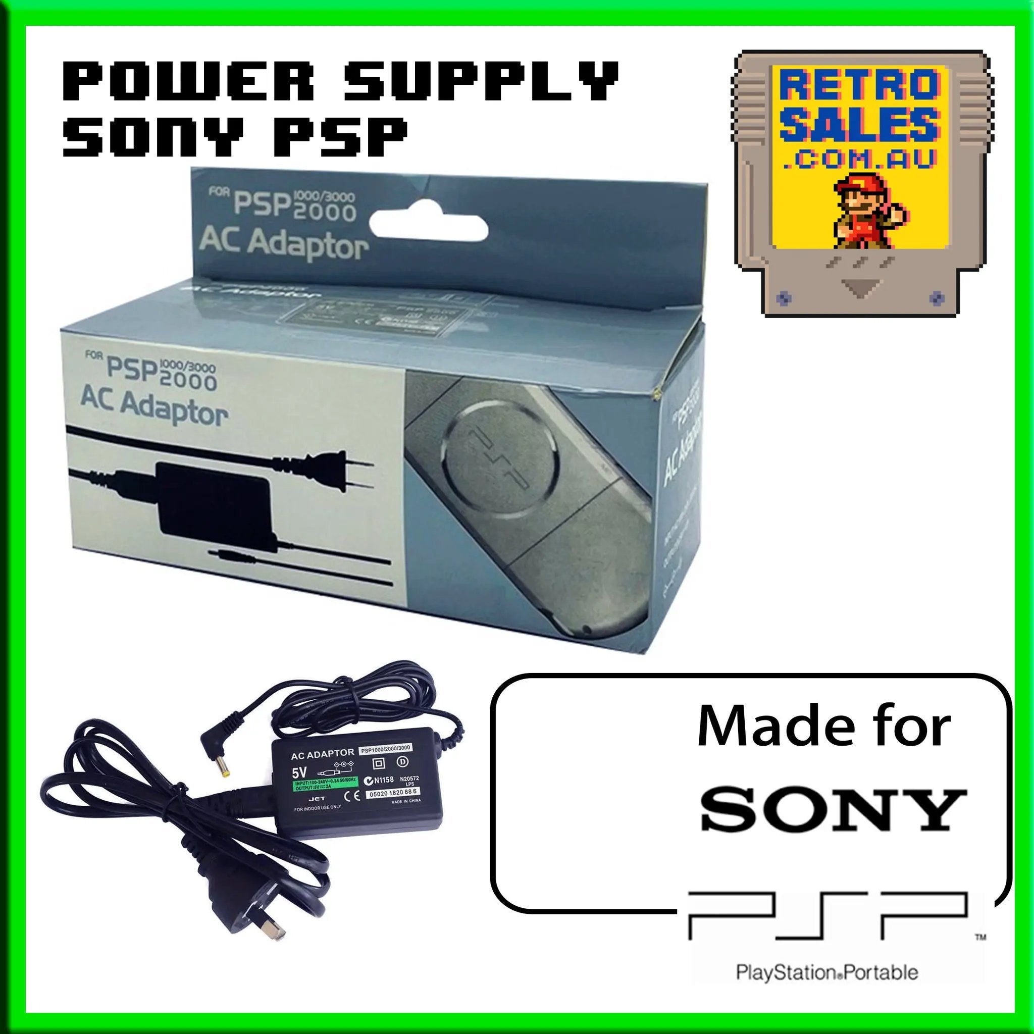 Accessory | Power Supply | Sony PSP | Power Cord Adapter AU Home Game Console Power Supplies Accessory RetroSales.com.au