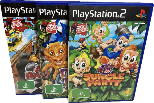 Game | Sony PlayStation PS2 | 3 Buzz! Junior Bundle Pack Collection Physical Video Games Game Sony