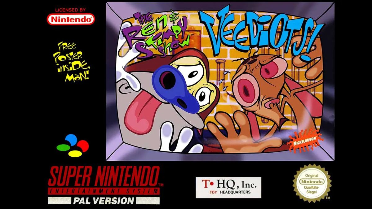 Game | Super Nintendo SNES | The Ren And Stimpy Show Veediots Physical Video Games Game Nintendo