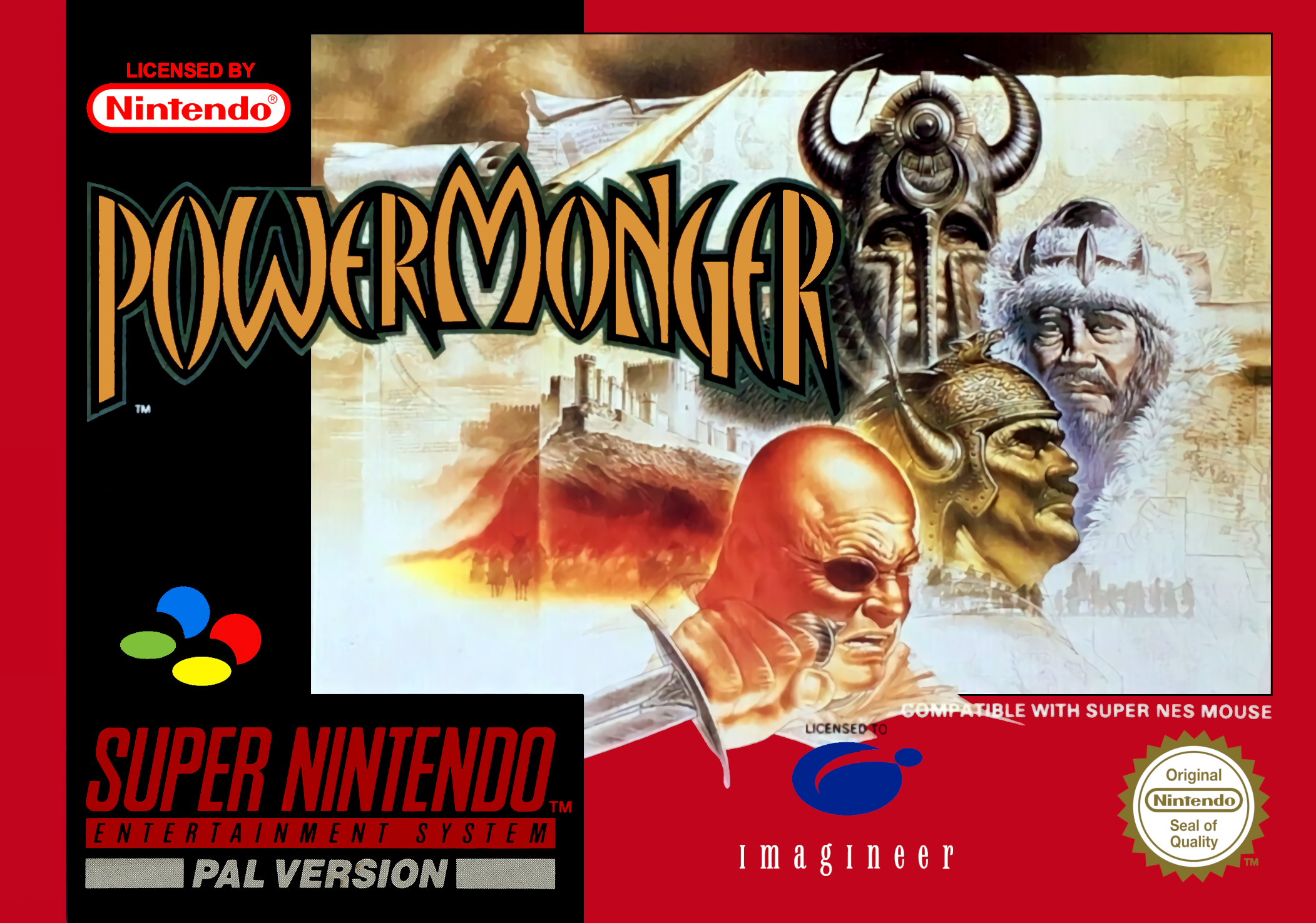 Game | Super Nintendo SNES | Powermonger Physical Video Games Game Nintendo