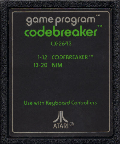 Game | Atari 2600 | Codebreaker (Text Label)