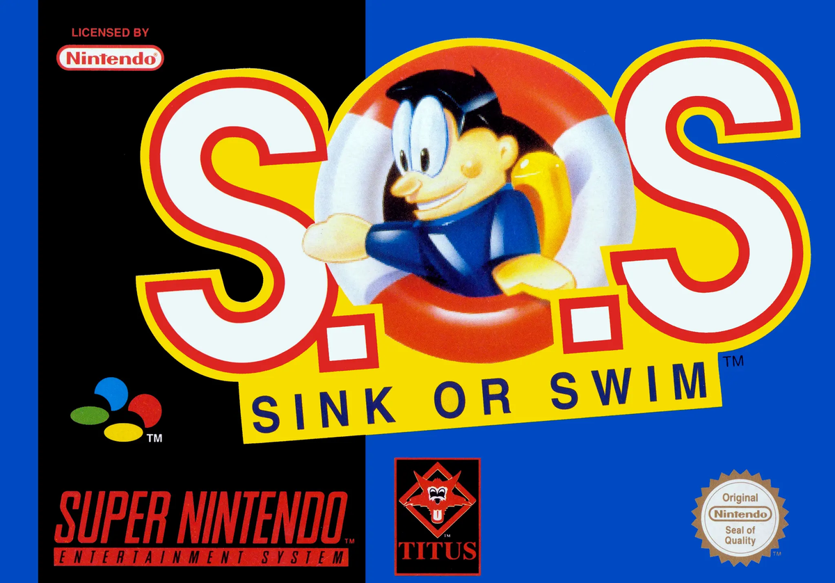 Game | Super Nintendo SNES | S.O.S: Sink Or Swim Physical Video Games Game Nintendo