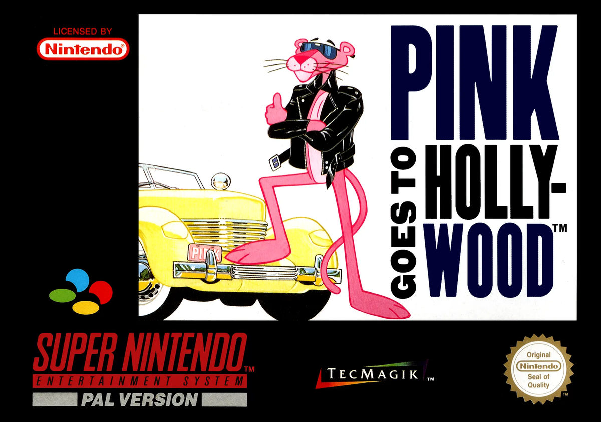 Game | Super Nintendo SNES | Pink Goes To Hollywood Physical Video Games Game Nintendo