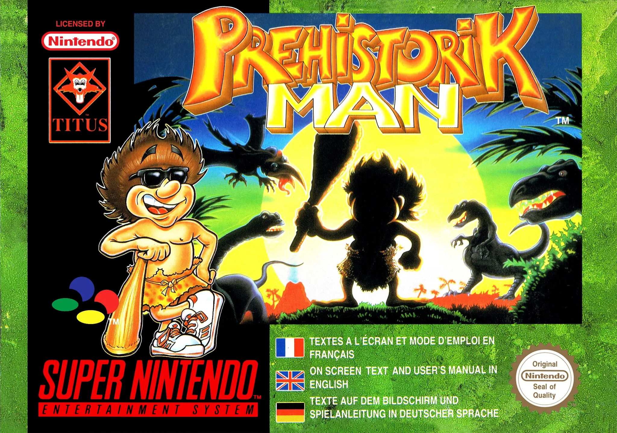 Game | Super Nintendo SNES | Prehistorik Man Physical Video Games Game Nintendo