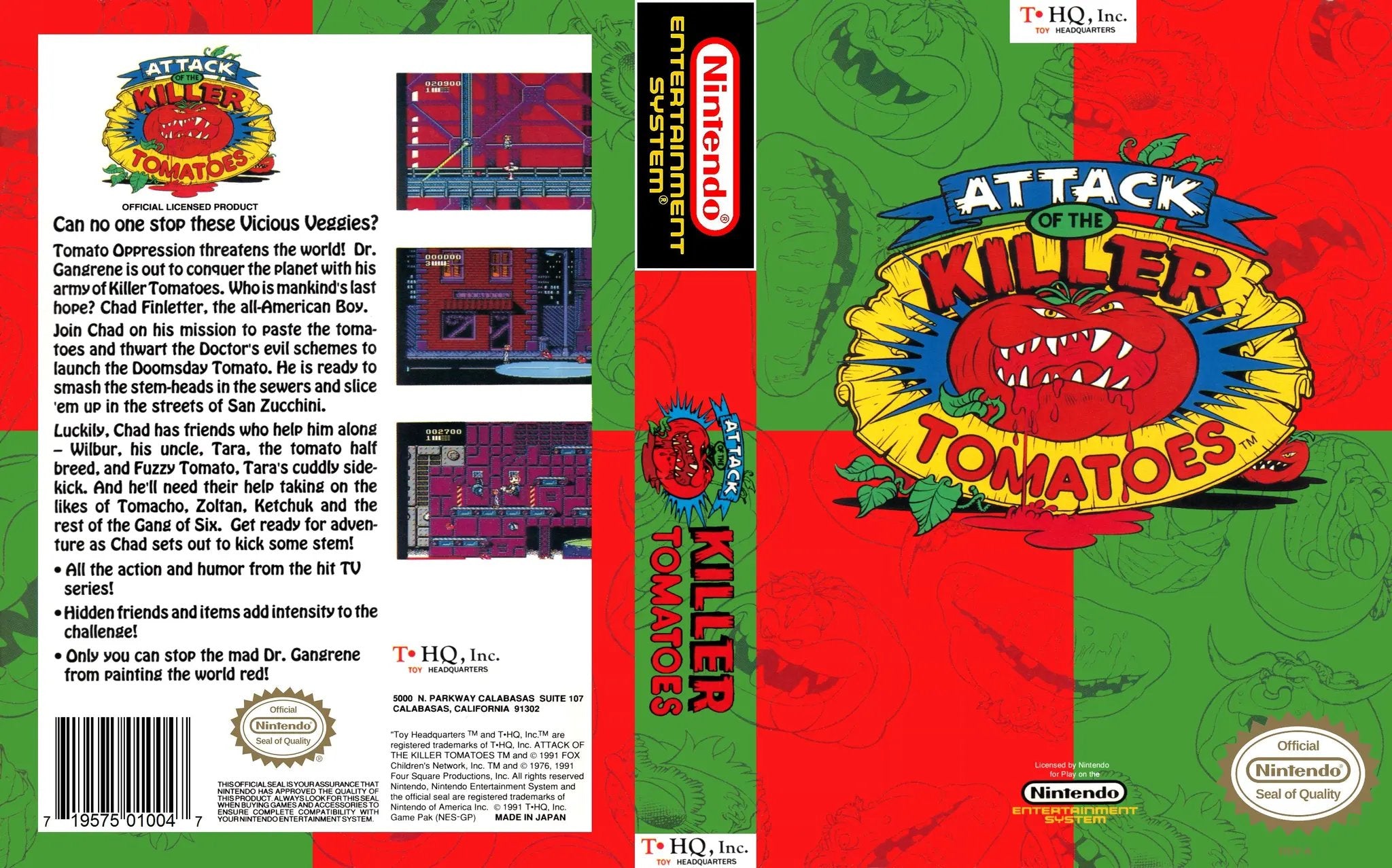 Game | Nintendo NES | Attack Of The Killer Tomatoes Physical Video Games Game Nintendo