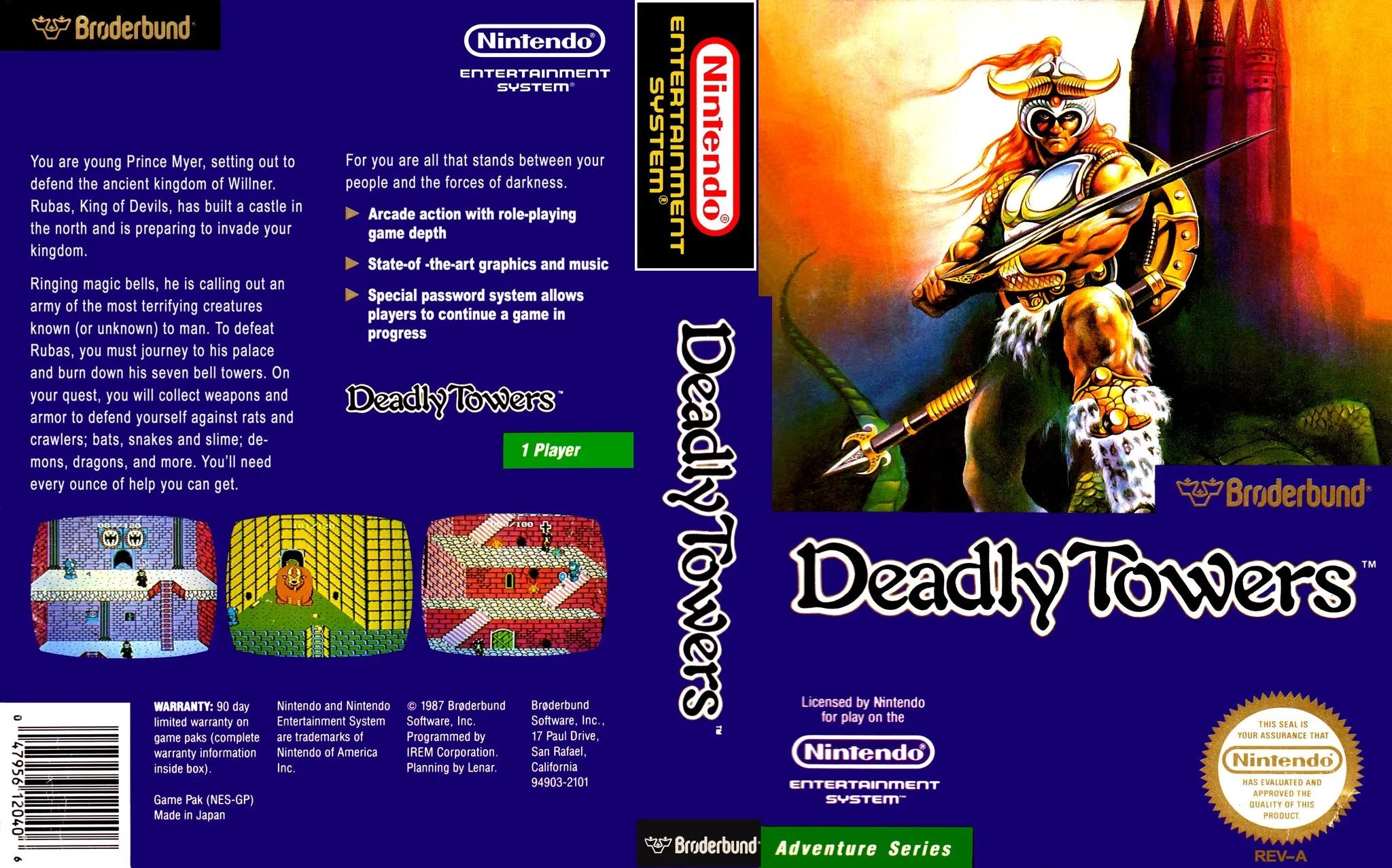Game | Nintendo NES | Deadly Towers Physical Video Games Game Nintendo