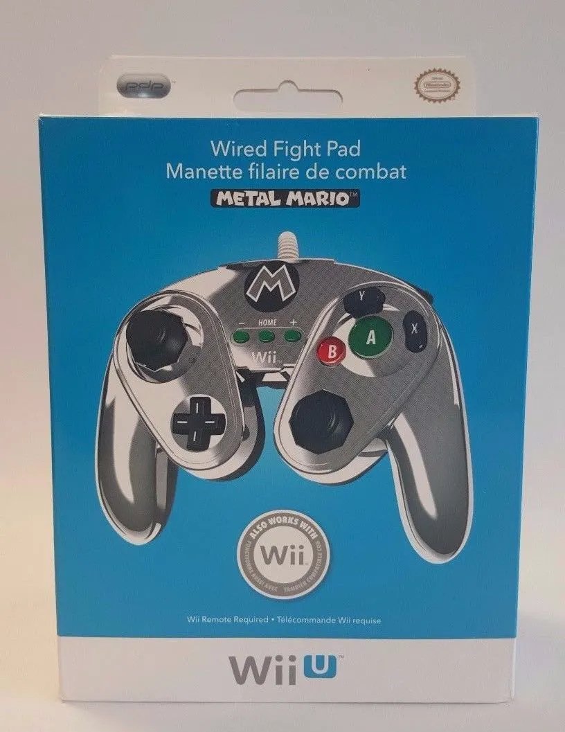 Controller | Nintendo Wii U | Metal Mario Wired Fight Pad Classic Controller Pro Video Game Consoles Controllers & Attachments Nintendo