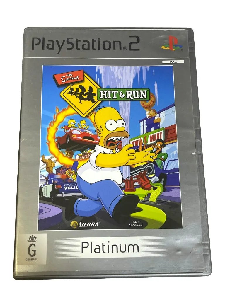 Game | Sony PlayStation PS2 | The Simpsons Hit And Run (Platinum) Physical Video Games Game Sony