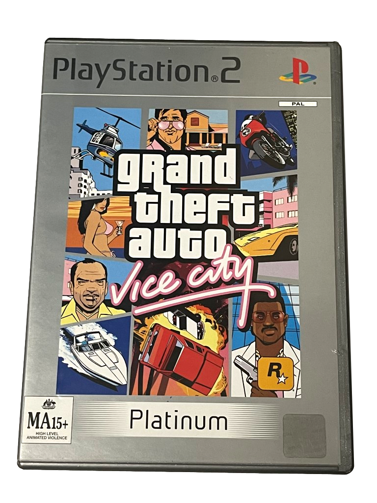 Game | Sony PlayStation PS2 | Grand Theft Auto Vice City (Platinum) Physical Video Games Game Sony