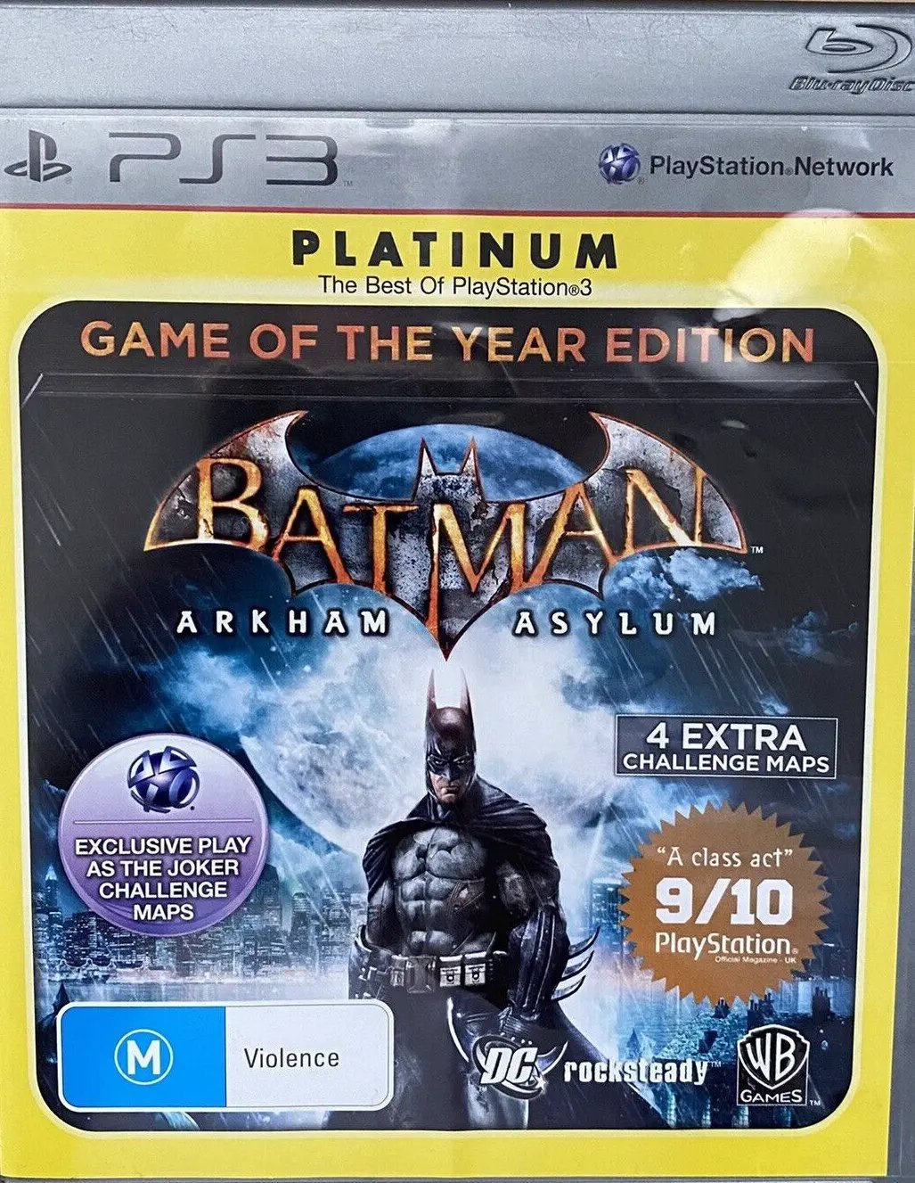 Game | Sony PlayStation PS3 | Batman: Arkham Asylum (Platinum) (Game Of The Year Edition) Physical Video Games Game Sony
