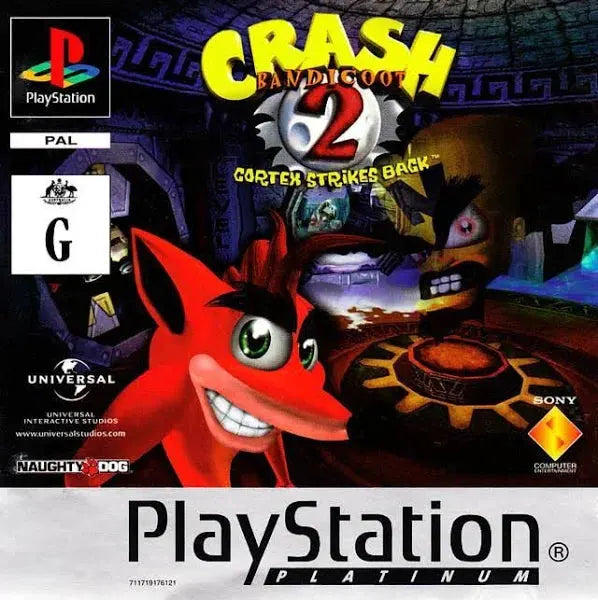 Game | Sony PlayStation PS1 | Crash Bandicoot 2 Cortex Strikes Back (Platinum) Physical Video Games Game Sony