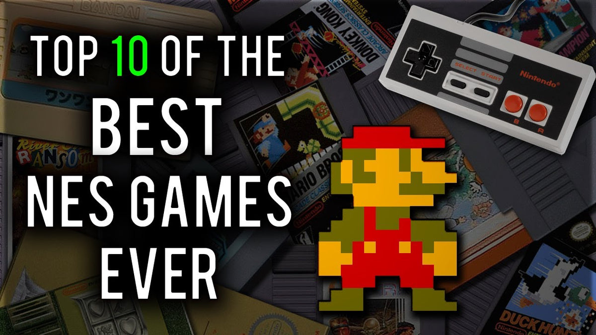 NES Games: Shop All Nintendo NES Games featuring the NES controller and pixel Mario.
