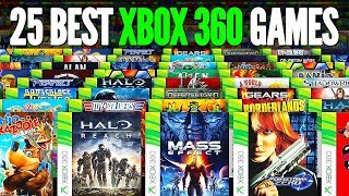 25 best Xbox 360 games collection featuring Halo, Mass Effect, and Gears of War case art.