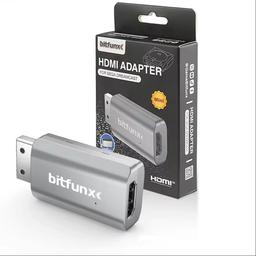 HDMI adapter with bitfunx branding and packaging on a white background