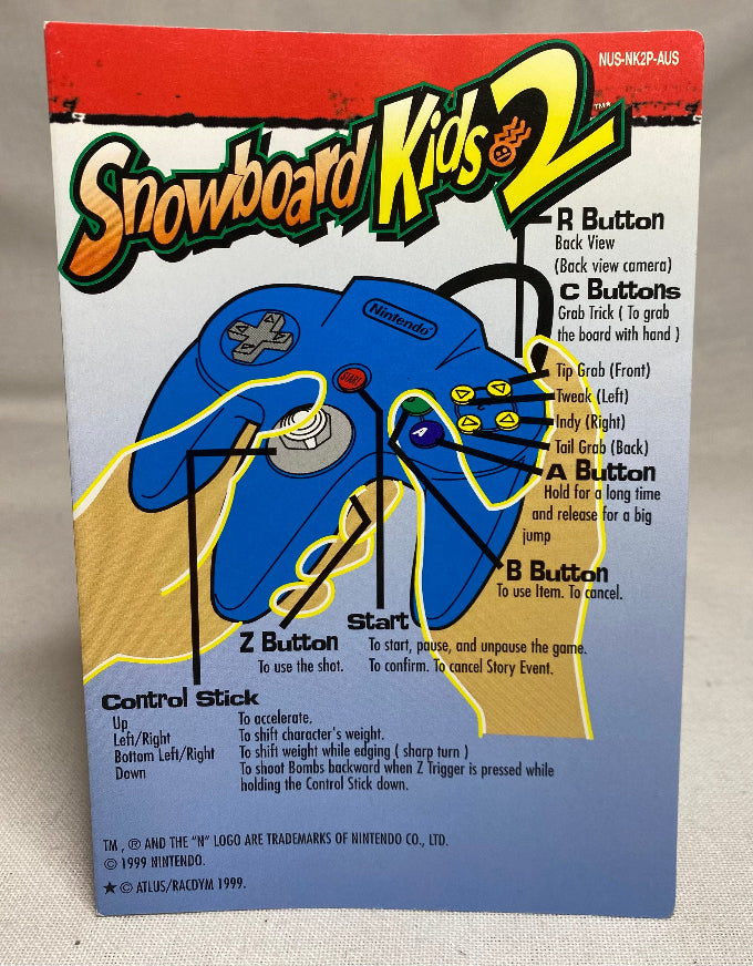 Manual | Nintendo N64 | Snowboard Kids 2 Instruction Card