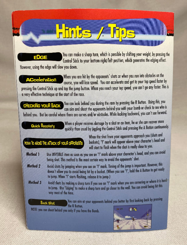 Manual | Nintendo N64 | Snowboard Kids 2 Instruction Card