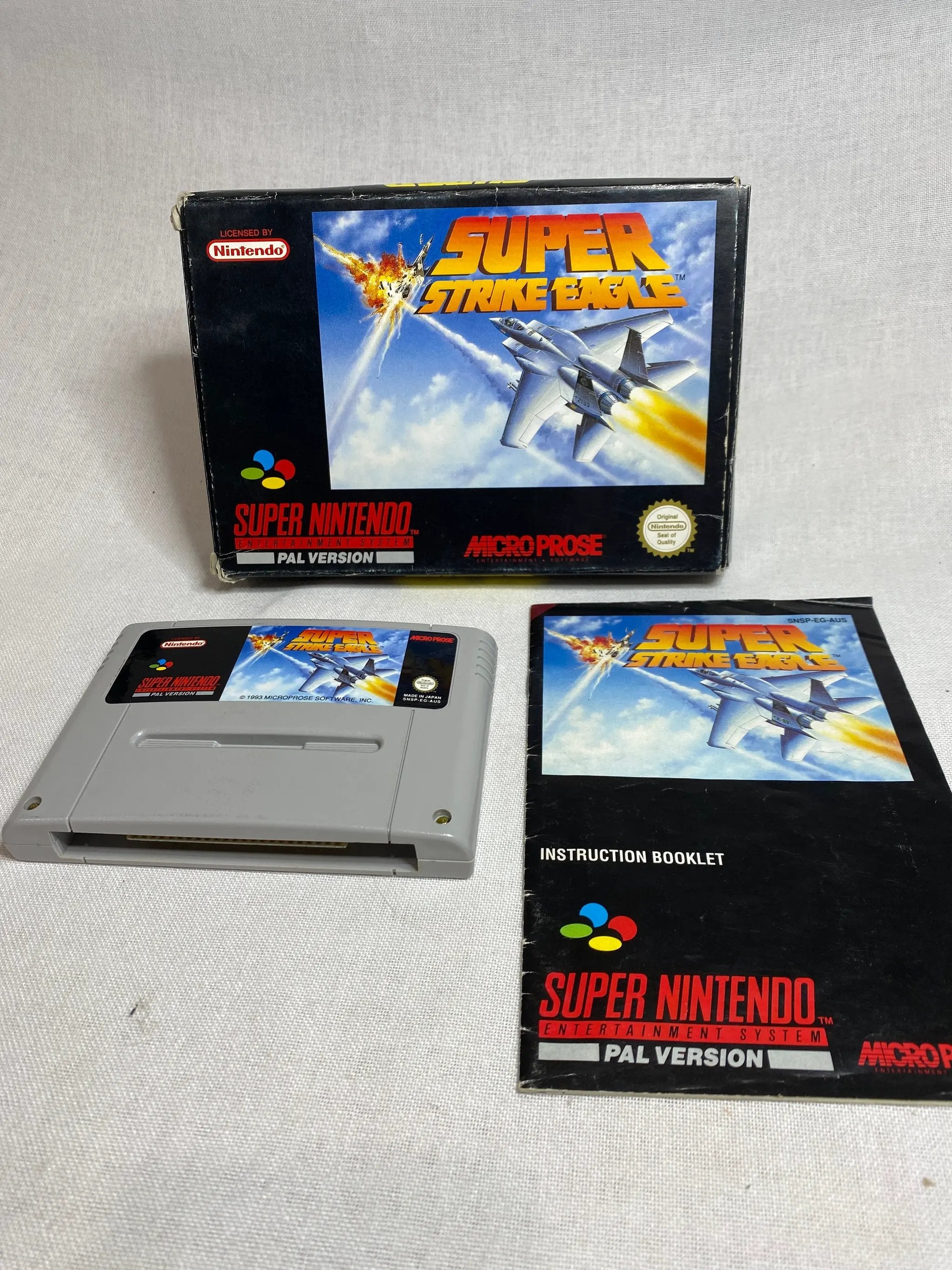 Game | Super Nintendo SNES | Super Strike Eagle Physical Video Games Game Nintendo