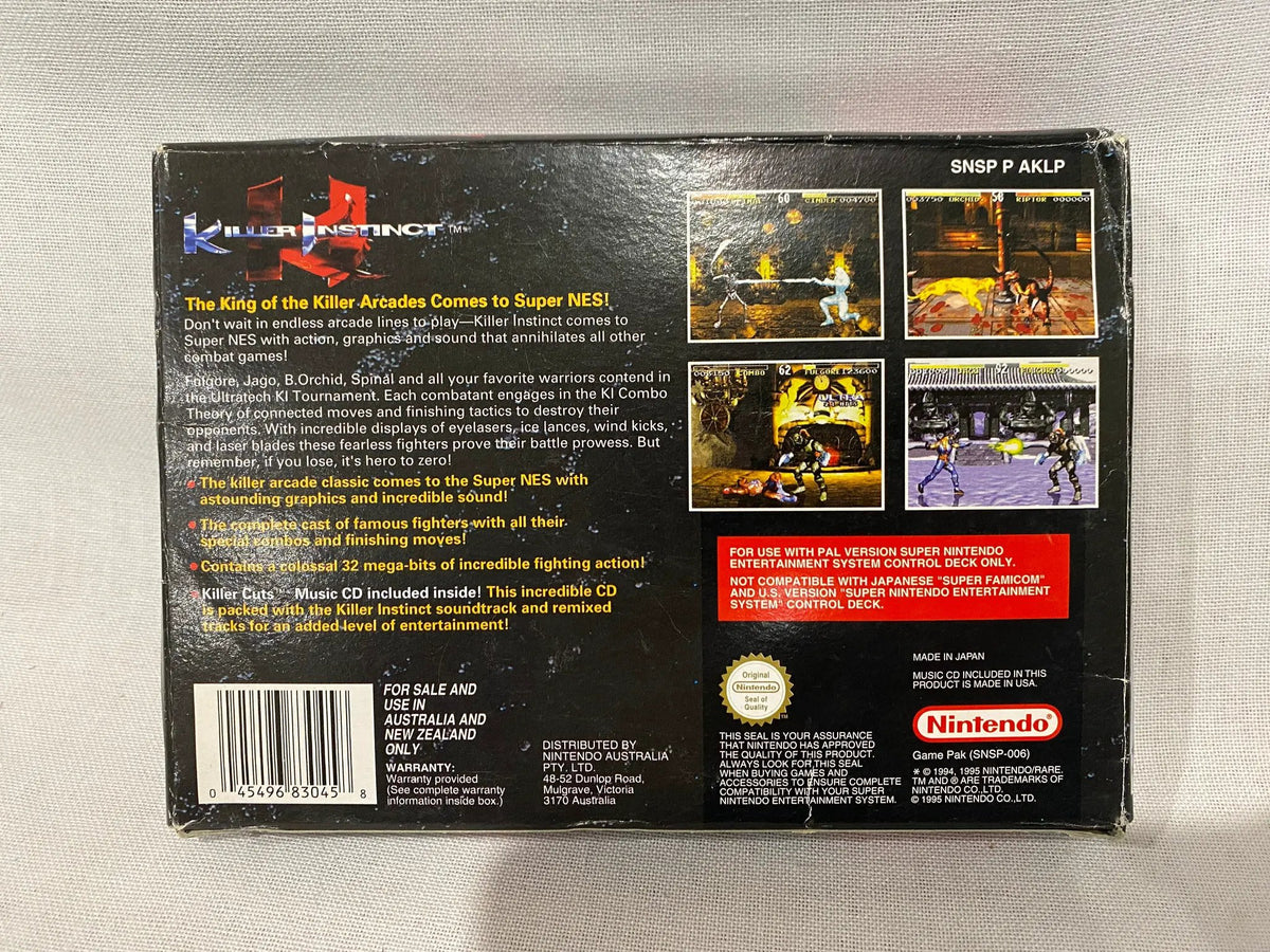 Game | Super Nintendo SNES | Killer Instinct Physical Video Games Game Nintendo