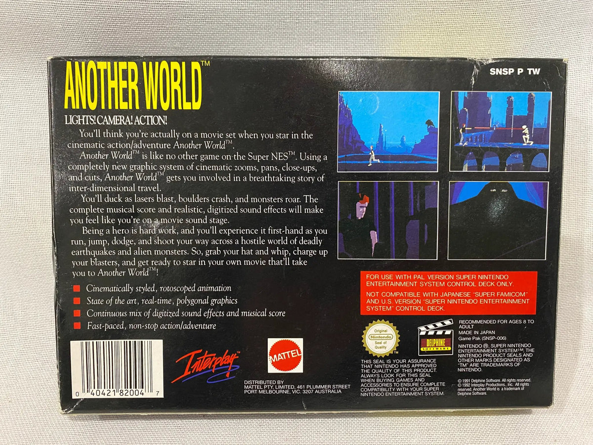 Game | Super Nintendo SNES | Another World Physical Video Games Game Nintendo