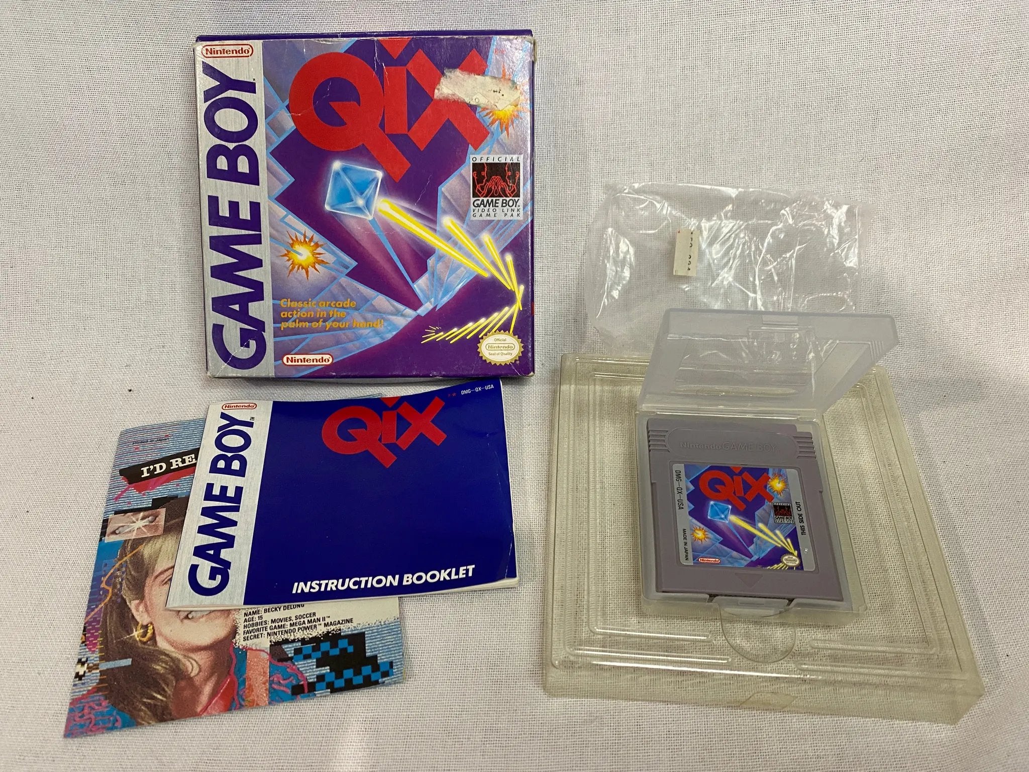 Game | Nintendo Game Boy GB | Qix Physical Video Games Game Nintendo