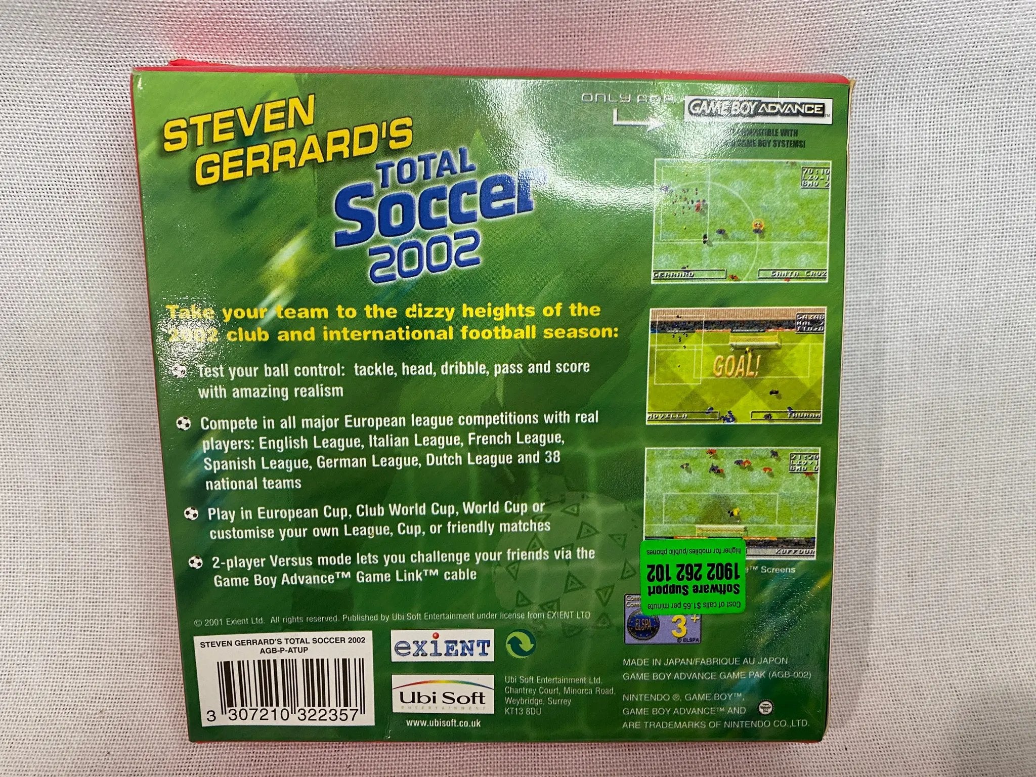 Game | Nintendo Game Boy Advance GBA | Steven Gerrard's Total Soccer 2002 Physical Video Games Game Nintendo