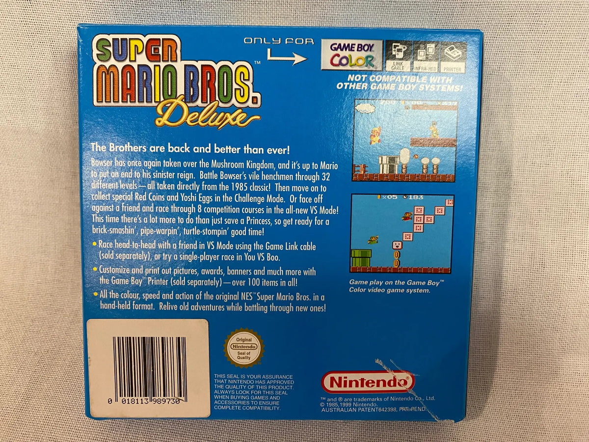 Game | Nintendo Game Boy Color GBC | Super Mario Bros Deluxe Physical Video Games Game Nintendo