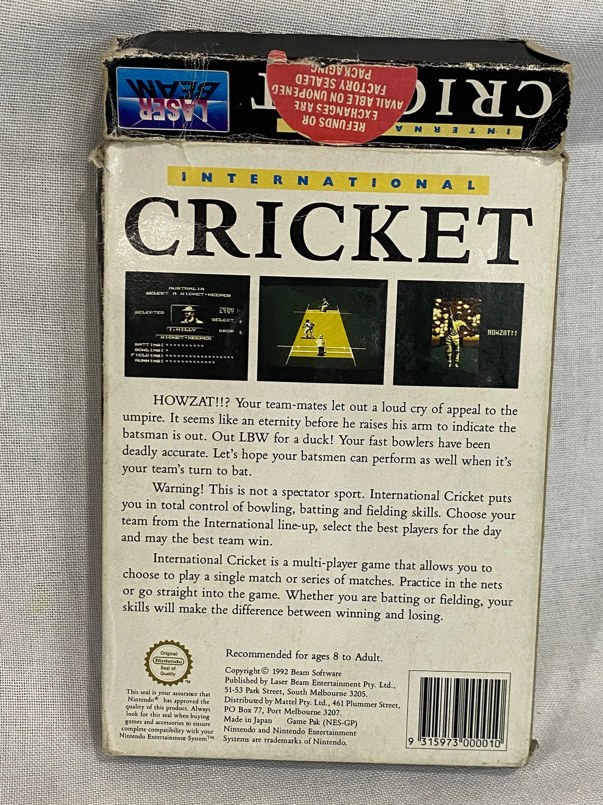 Game | Nintendo NES | International Cricket Physical Video Games Game Nintendo