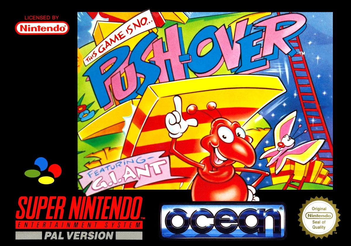 Game | Super Nintendo SNES | Push-Over Physical Video Games Game Nintendo