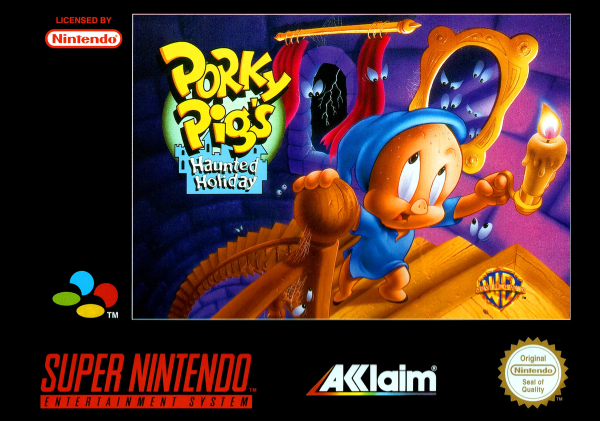 Game | Super Nintendo SNES | Porky Pig's Haunted Holiday Physical Video Games Game Nintendo