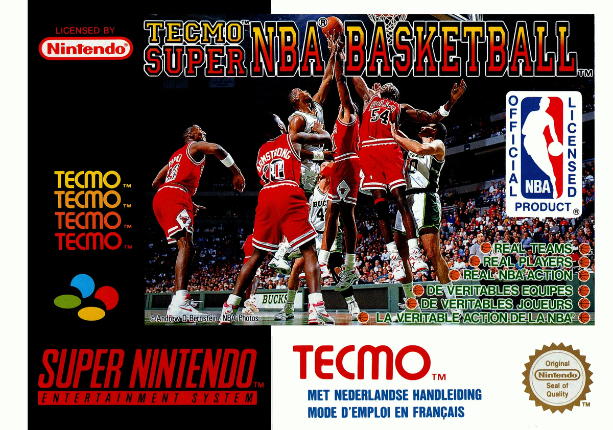 Game | Super Nintendo SNES | Tecmo Super NBA Basketball Physical Video Games Game Nintendo