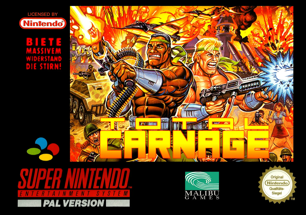 Game | Super Nintendo SNES | Total Carnage Physical Video Games Game Nintendo