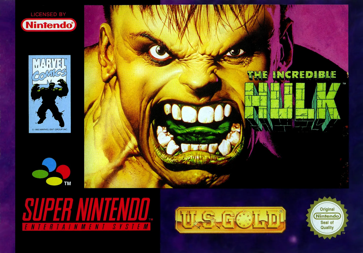 Game | Super Nintendo SNES | The Incredible Hulk Physical Video Games Game Nintendo
