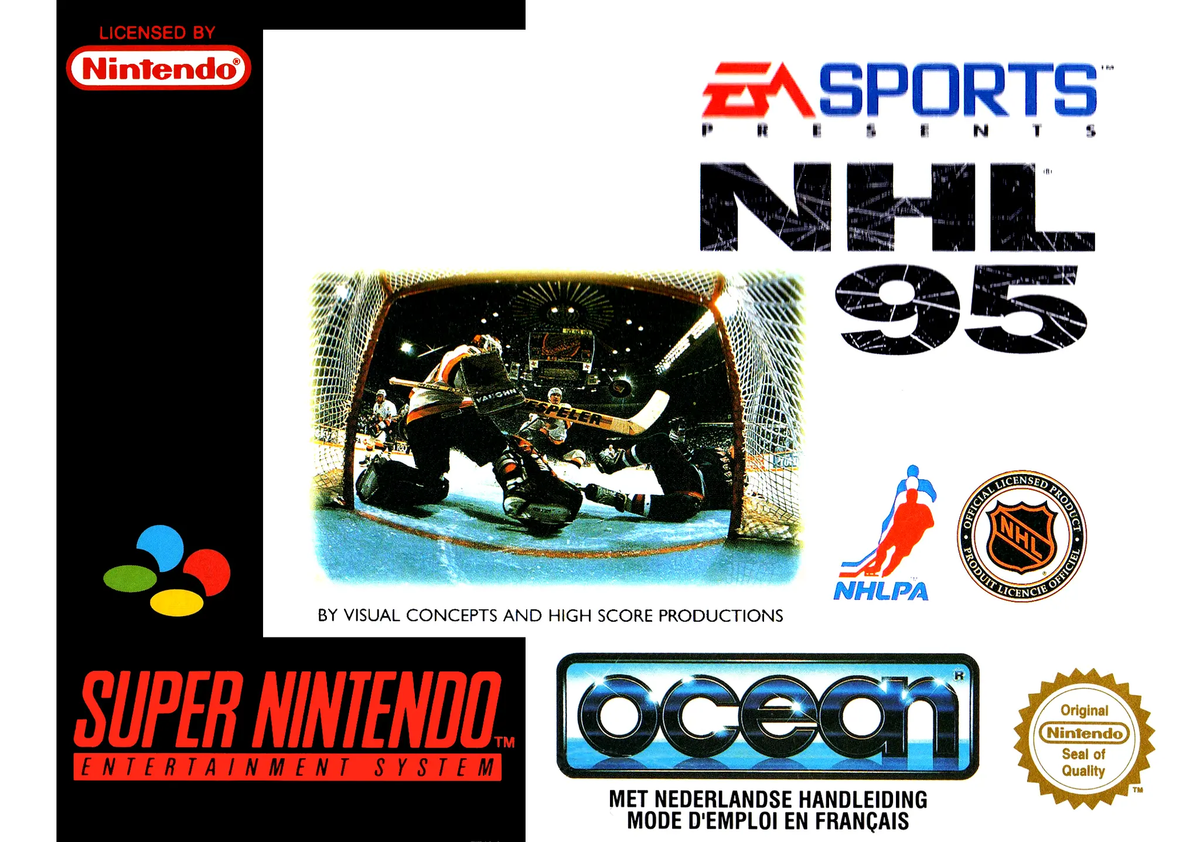 Game | Super Nintendo SNES | NHL 95 Physical Video Games Game Nintendo