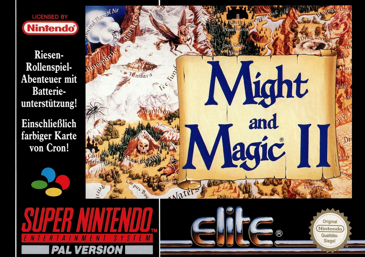 Game | Super Nintendo SNES | Might And Magic II Physical Video Games Game Nintendo