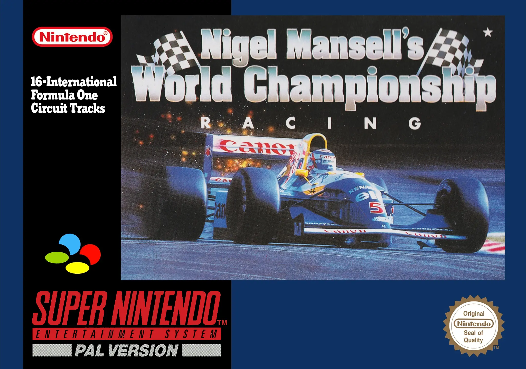 Game | Super Nintendo SNES | Nigel Mansell's World Championship Racing Physical Video Games Game Nintendo