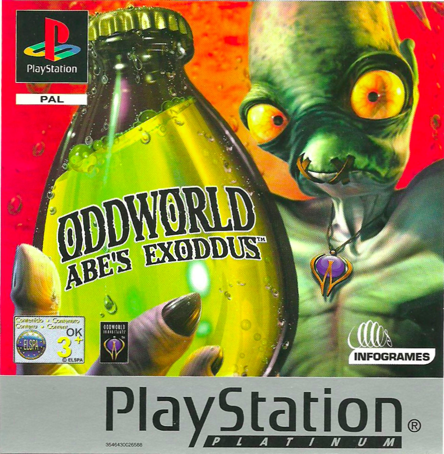 Game | Sony PlayStation PS1 | Oddworld Abe's Exoddus (Platinum)