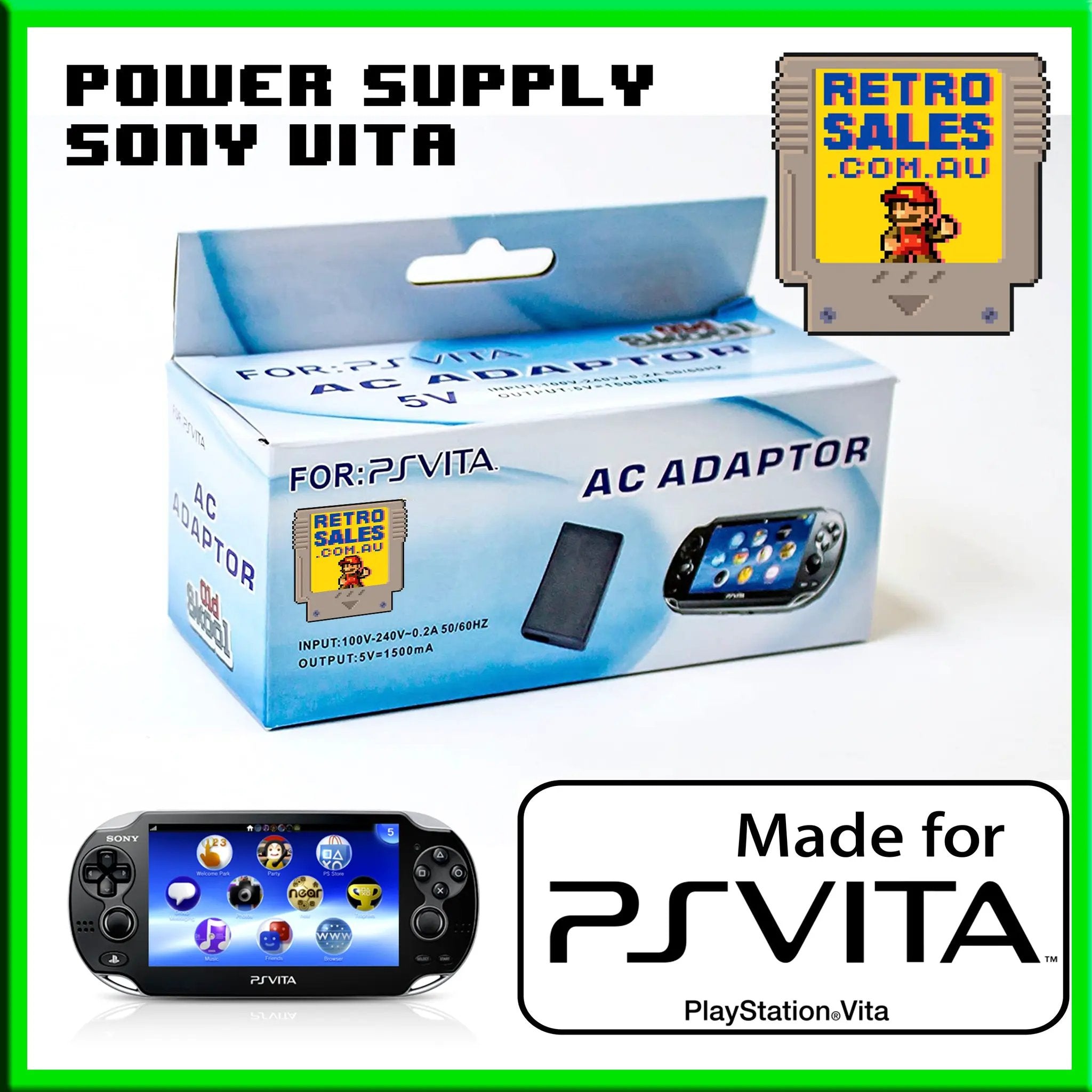 Accessory | Power Supply | Sony PlayStation Vita | Power Cord Adapter AU Home Game Console Power Supplies Accessory RetroSales.com.au