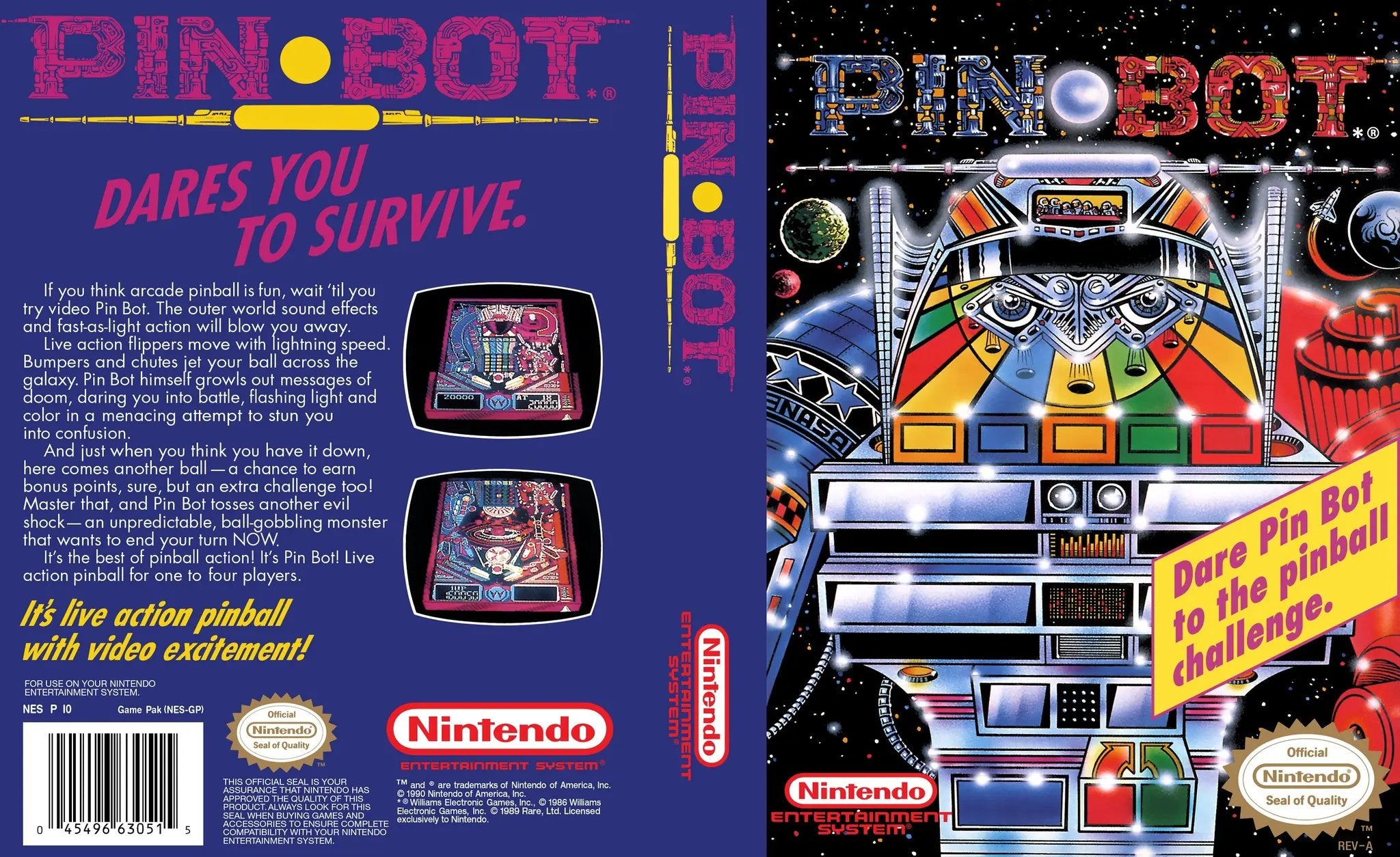 Game | Nintendo NES | Pin-Bot Pinball Physical Video Games Game Nintendo