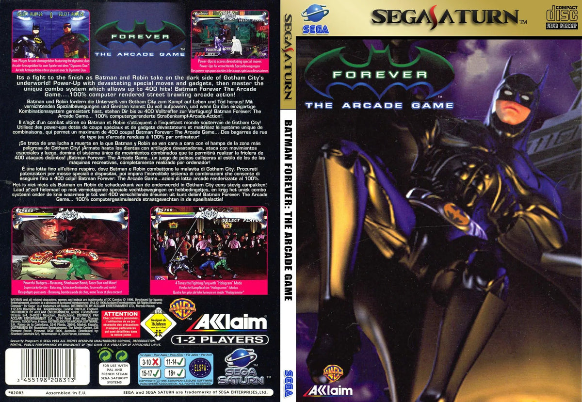 Game | Sega Saturn | Batman Forever Physical Video Games Game Sega